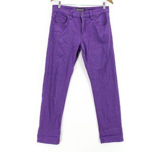 Victorius Premium Jeans Mens Purple Skinny Casual Streetwear Size W32 L30